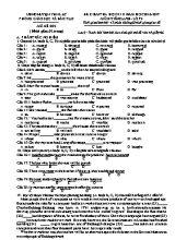 Đề kiểm tra học kỳ II môn Tiếng Anh Lớp 9 - Mã đề 002 - Năm học 2016-2017 - Phòng GD & ĐT Yên Lạc